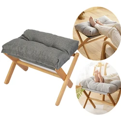 Household Small Stool Foldable Sofa Stool for Living Room Foot Stool Beech Wooden Leisure Low Stool Portable Desk Footrest