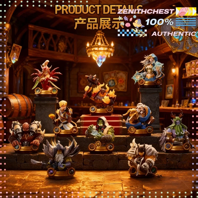 Figuras de acción únicas de la caja misteriosa de la serie POP MART Tavern Tactics para figuras exclusivas de la oficina en casa para entusiastas del juego