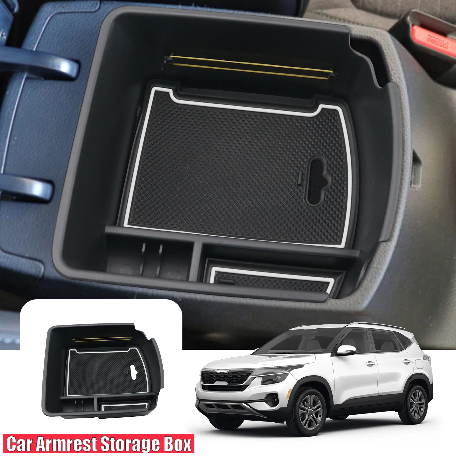 

For Kia Seltos / Celtos 2021 2022 Car Armrest Box Central Control Container Auto Interior Kia Seltos Accessories 2022