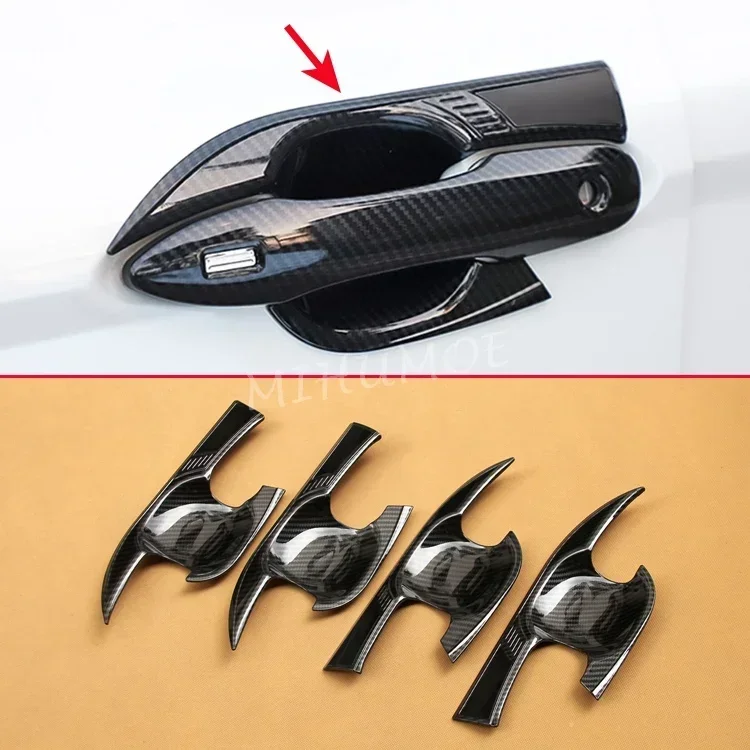 Carbon Fiber Door Handle Surround For Toyota Camry 2018 2019 2020 2021 2022 2023 2024 2025 Protector Molding