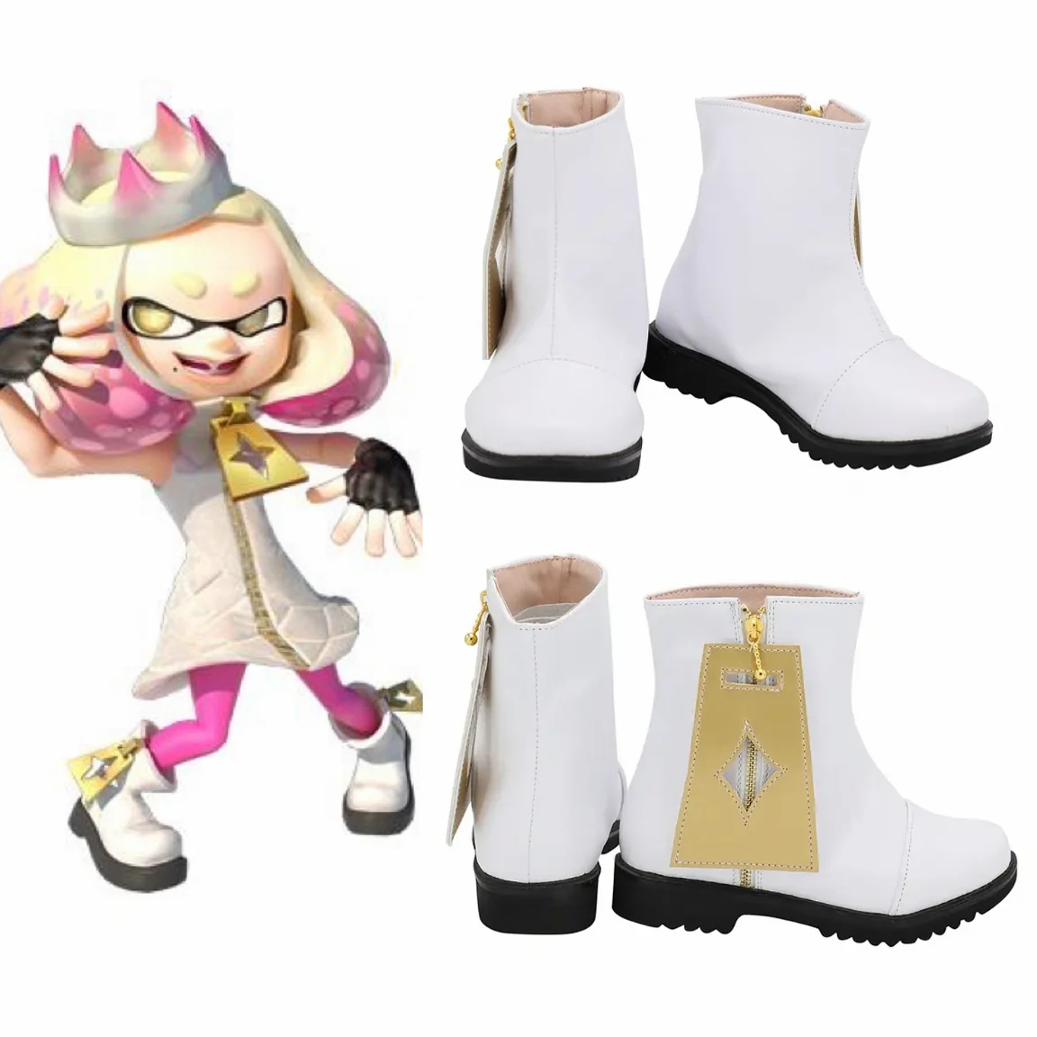 Splatoon 2 Off the Hook Pearl Cosplay Boots Shoes White Shoes Halloween Carnival Party Cosplay Custom Made