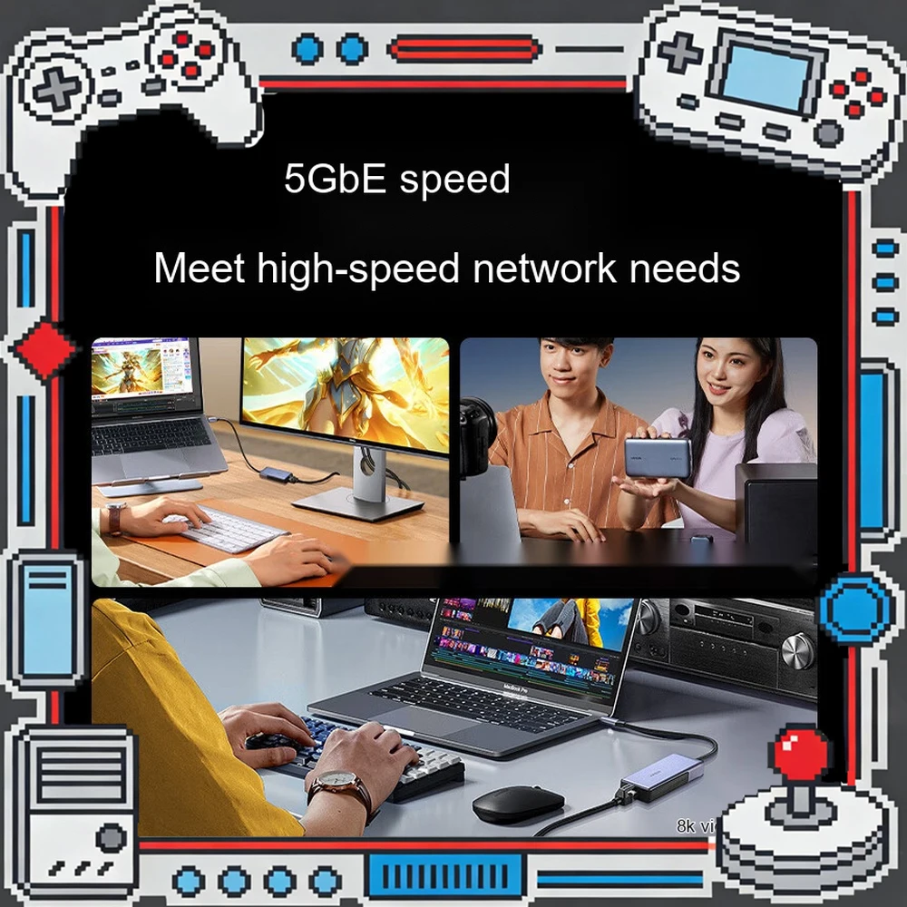 UGREEN 35920 CM848 USB to 5Gbps Ethernet Adapter 5G RJ45 Network Card 1000M 2500M 5000M for Laptop PC Desktop Server.