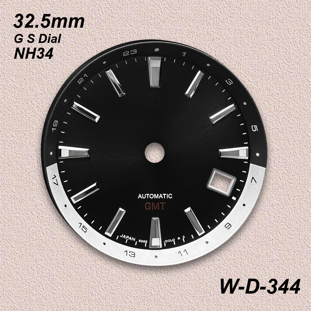 32,5 мм G S логотип GMT циферблат подходит для NH34 японский автоматический механизм зеленый светящийся высококачественный модификация часов аксессуары