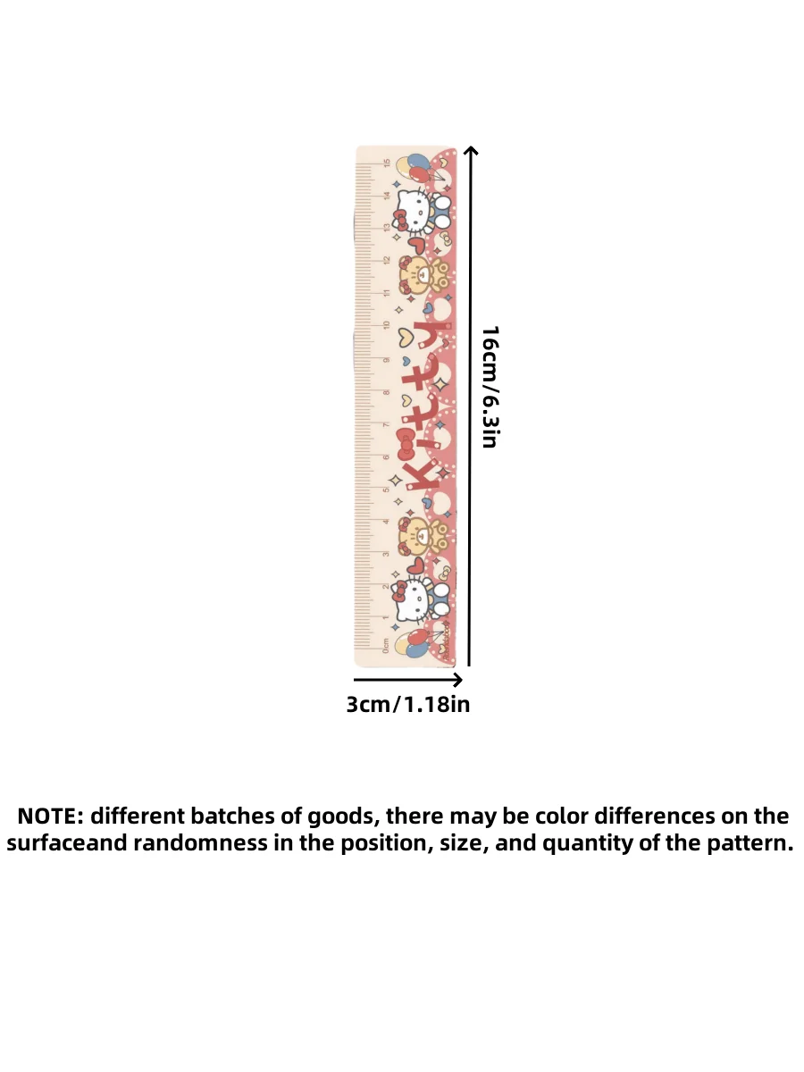 قطعة واحدة من مسطرة الأكريليك مع تصميمات كرتونية لطيفة Hello My Melody Kittyes، Cinnamoroll، Kuromi - أدوات مكتبية مدرسية مرخصة رسميًا #2