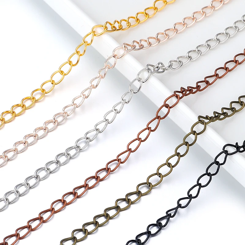 10yards/Roll 0.7/0.8/0.9/1/1.2/1.4/1.6mm Iron Tail Chain Single Buckle Chain for Jewelry Making DIY Necklace Bracelet Decoration