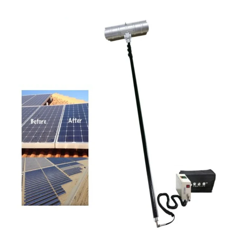 Bird Dropping Low Cost Solar Panel Wash Motor/ Sweep Brush/ Machine Manual roof power station photovoltaic panel cleaning