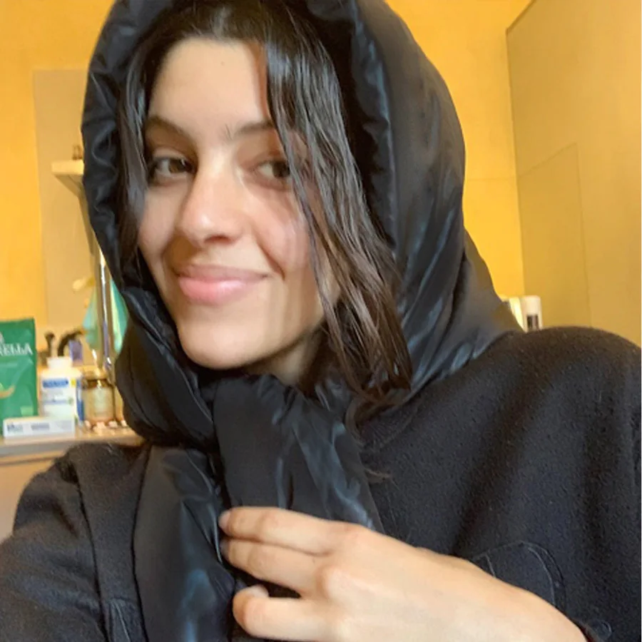 قبعة وشاح شتوية ذات استخدام مزدوج لحماية الرقبة من القطن الدافئ وشاح مثلث سميك على شكل وشاح أحادي اللون كبير الحجم 4w927