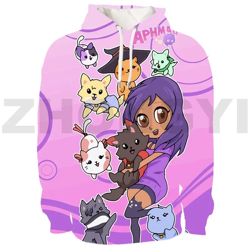 New 3D Anime Aphmau Merch Hoodie Adults Sweatshirt Oversized Pullover Cartoon As A Cat Streetwear Teenager Sudadera Mujer