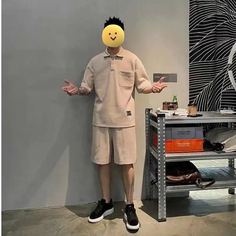 

Men's Summer Trendy ortsved Suit Tirt orts irt Stand Fit Pure Cotton Youthful Modern Sle ort Sve Ultra...