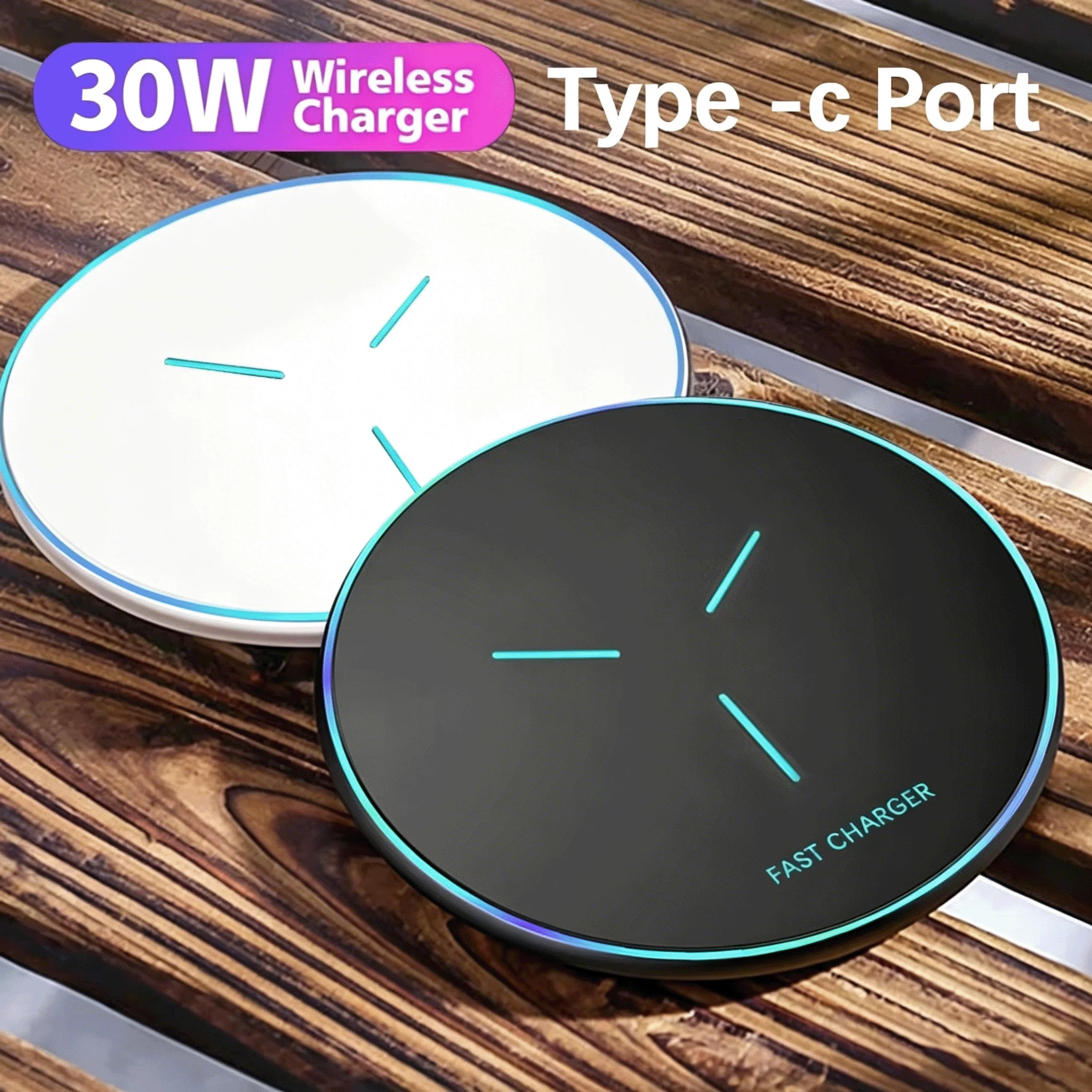 Wireless Charger Pad for iPhone 17 16 15 14 13 12 Portable Mini Led Wireless Induction Charging Pad for Samsung Xiaomi Huawei