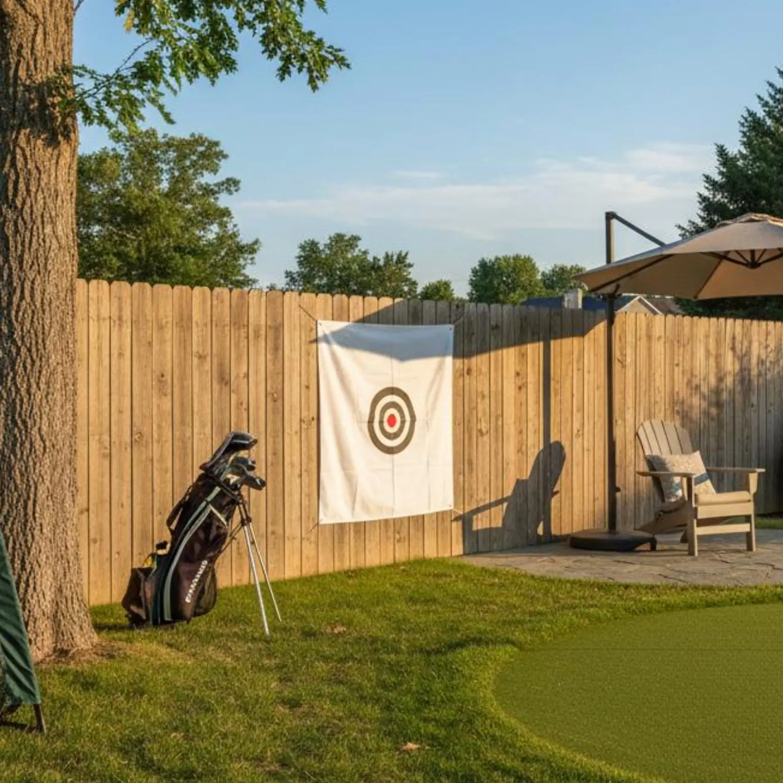 

Golf Practice Target Net Indoor Outdoor Use Golf Hitting Target Sports Training Easy to Set up Bright Print for Driving Range