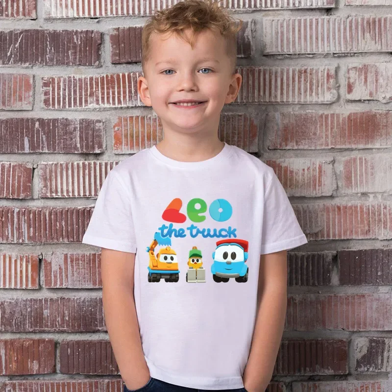 

Hot Sale Leo The Truck Tv Show Print Cartoon Kids T-shirt Summer Girls Clothes Cute Funny Baby Boys T shirt Children's Clothing