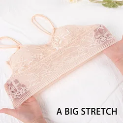 Plus Size Women Lace Bras Top Comfortable Bralette Solid Sexy Underwear Vest Female Hollow Out Wireless Lingerie Seamless Bra