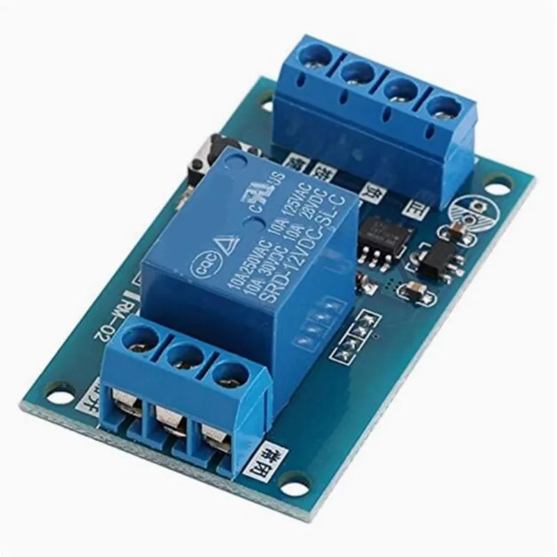 12V Single Button Bistable Relay Module Car Modification Switch One Button Start and Stop Self-locking Power Supply Relay Board