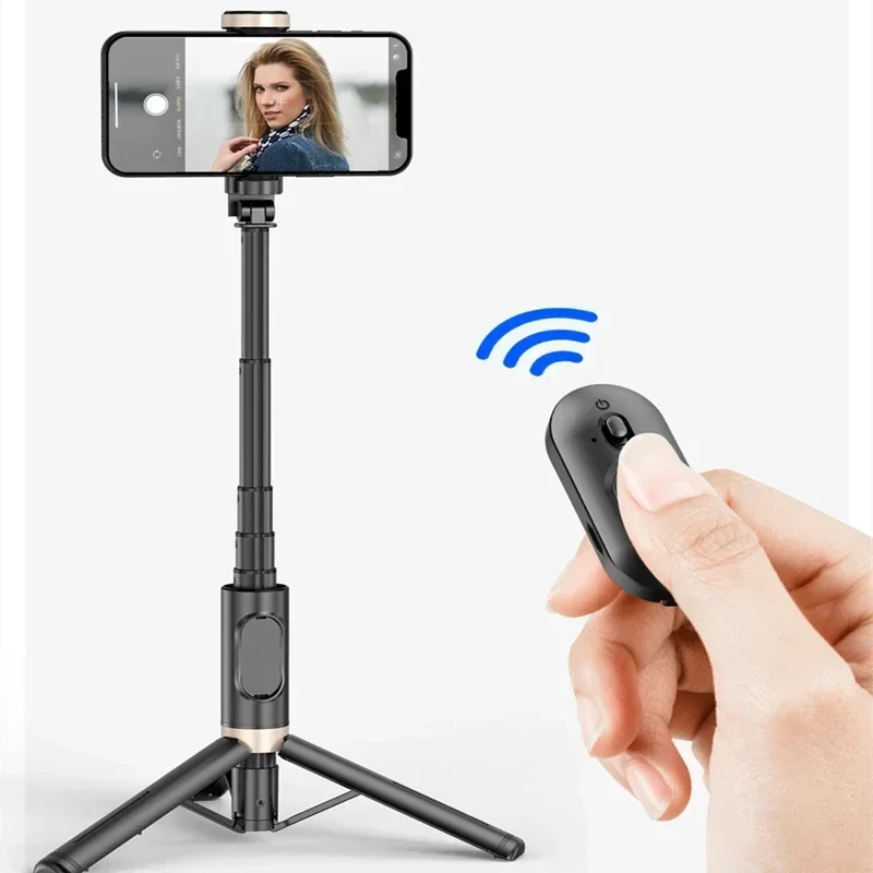 Bluetooth Selfie Stick  Foldable Wireless Tripod with Bluetooth Shutter Monopod Live Photograph for iPhone 15 14 Samsung S24 S23