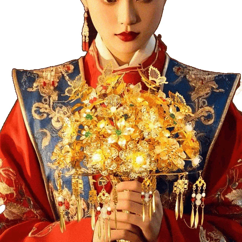 

Gift Chinese yellow gold bouquet high-end DIY wedding cheongsam Xiuhe girlfriend material