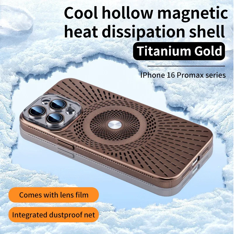 

Camera Protection Magsafe Charge Hard Phone Case For iPhone 16 15 14 13 12 Plus Pro Max Cool Hollow Magnetic Heat Dissipation