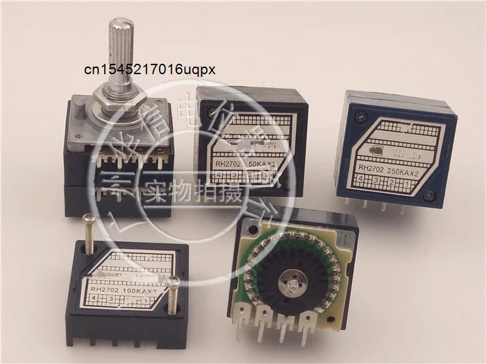 1pcs for ALPS Resistor Stepper Dual Exponential Volume Potentiometer RH2702-50KAx2 100KAx2 250KAx2