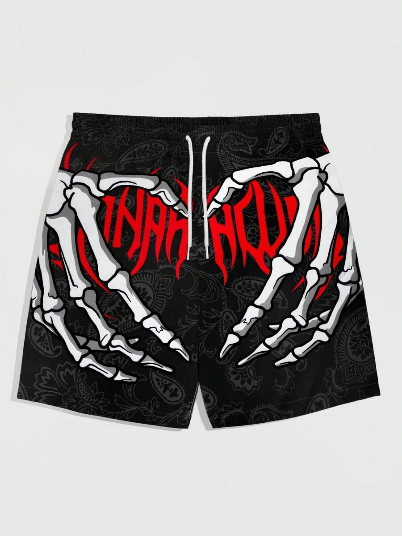 2026 Summer Trendy Black Heart-shaped Pocket Shorts for Men and Women, Fashionable Casual Motorcycle Cycling Sports Shorts