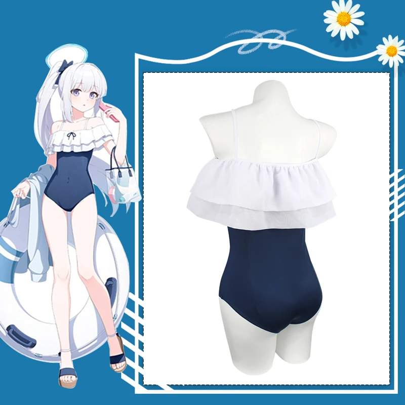 The Blue Archive Tsukiyuki Miyako Swimsuit Cosplay RABBIT Team leader jumpsuit Women High school Swimwear