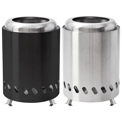 Imagen 2 del producto Fuego de mesa sin humo para interiores y exteriores, miniestufa portátil para quemar leña o pellets, hoguera portátil combinada