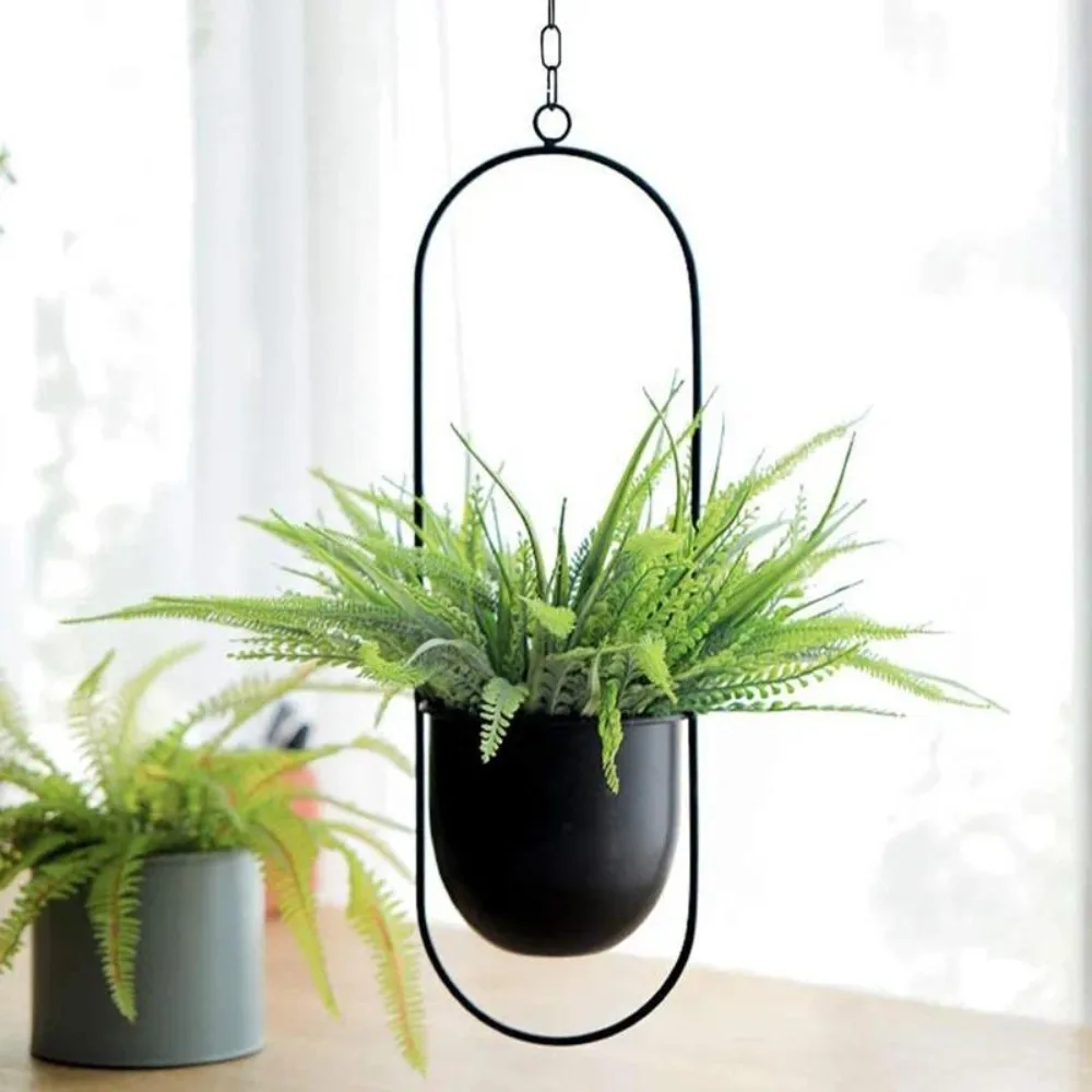 Hanging pot wrought iron hydroponic plant hanging orchid balcony European garden lazy hanging flower