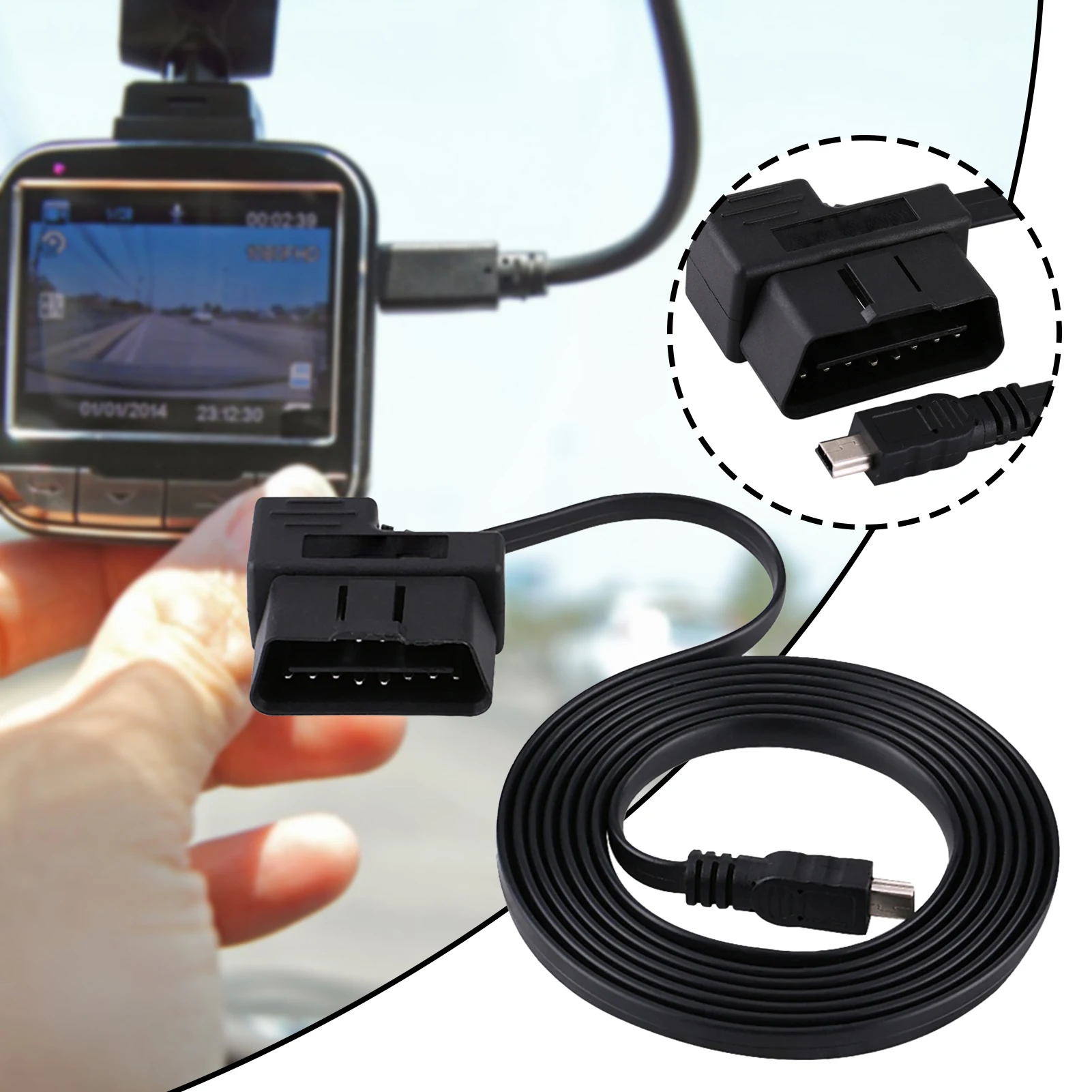 16Pin OBD2 To USB Cable Simple Plug In Installation For GPSs