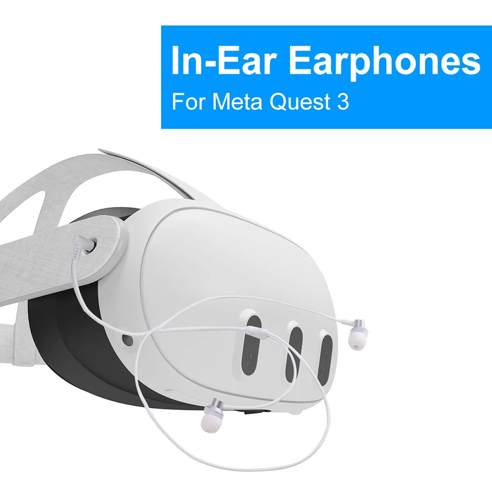 Noise Isolating Earphones For Meta Quest 3 VR Headset Comfortable VR Gaming Headphones Deep Bass Immersive Sound In-ear Earbuds