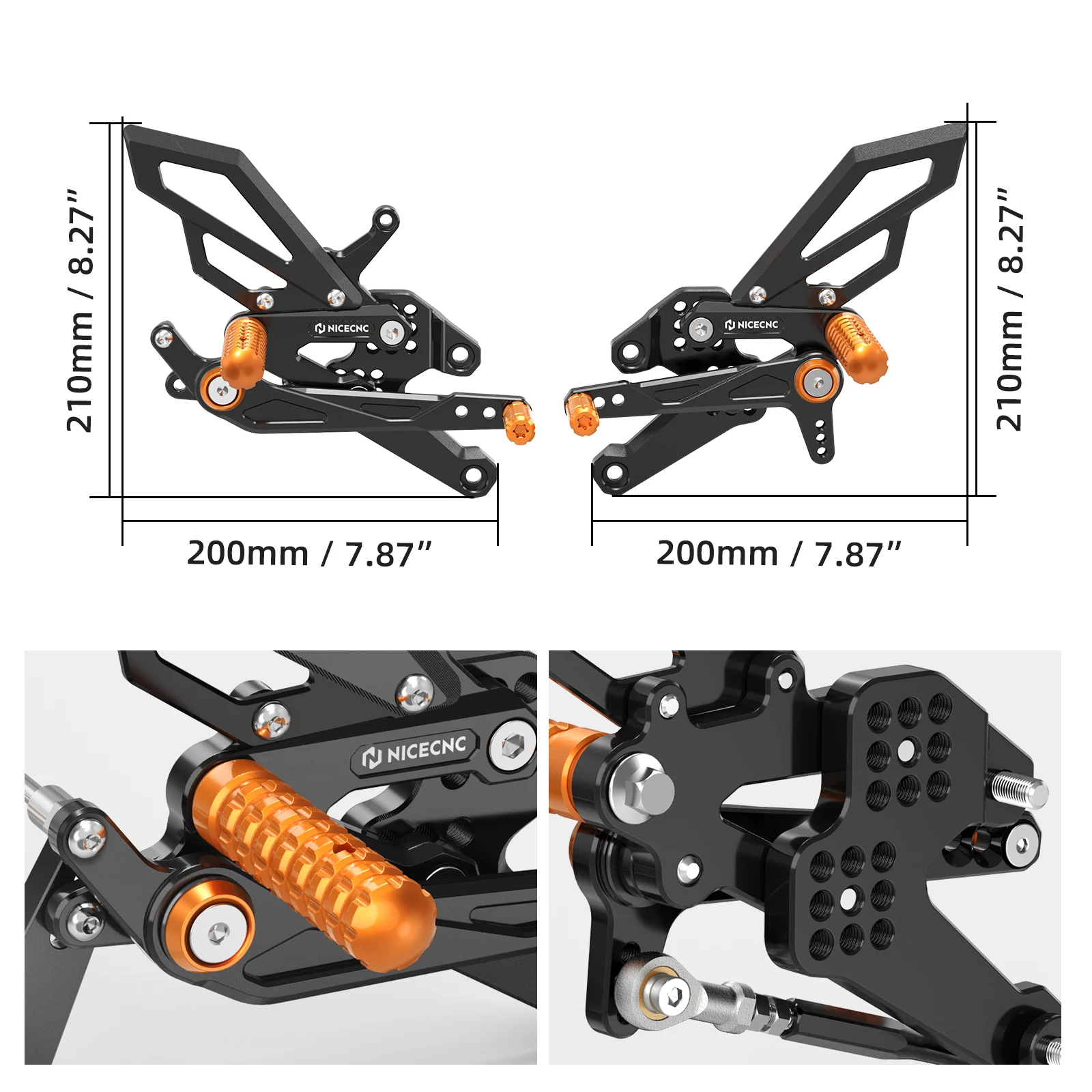 Für KTM 390 Duke 2024-2026 Verstellbare Motorrad-Heckfußrasten Fußstützen Zehenrasten 390Duke Duke 390 Duke390 2024 2025 2026 – Detail 2
