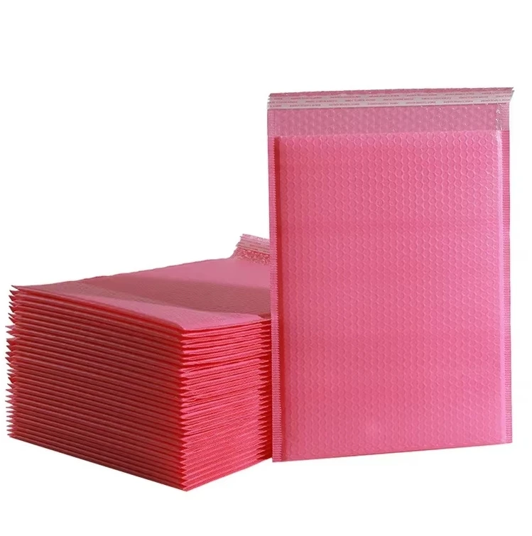 20 ชิ้นสีชมพู Poly Bubble Mailers เบาะซอง Self Seal เบาะซองของขวัญสีดําบรรจุภัณฑ์ซองจดหมายกระเป๋าสําหรับหนังสือ