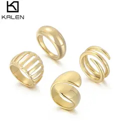 KALEN Stainless Steel Ring Anillo Ringen Anillos Mujer Women Rings Gold Color Matching Jewlery Fashion Gifts Accessories