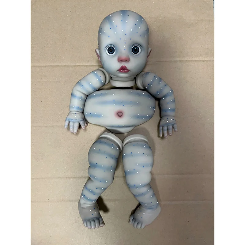 16inch Unfinished Already Painted Reborn Doll Kit Peeka DIY Doll Parts with Belly and Cloth Body