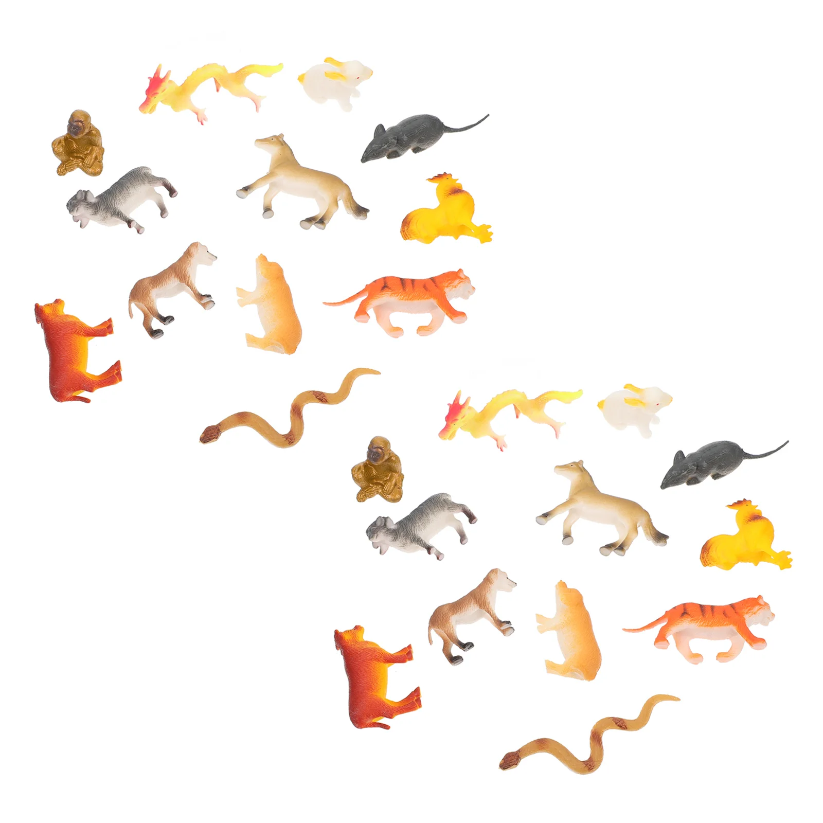 

2 Sets Animal Model Animals Desktop Decor Ornaments Chinese Zodiac Learning Props Plastic Cognitive Toys Child Vivid