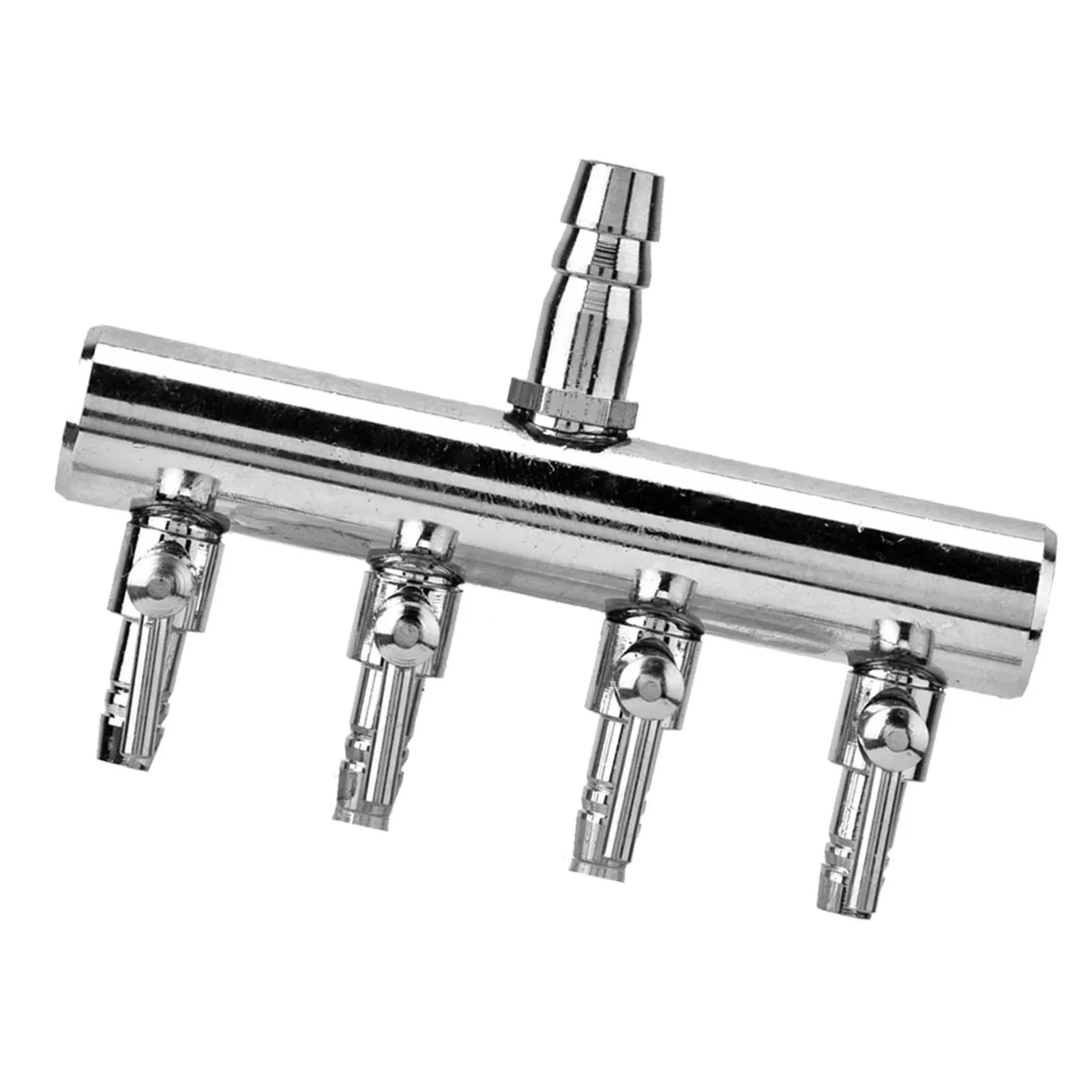 Stainless Steel Aquarium Fish Tank Air Flow 8mm Turn to 4mm Splitter Control Valve