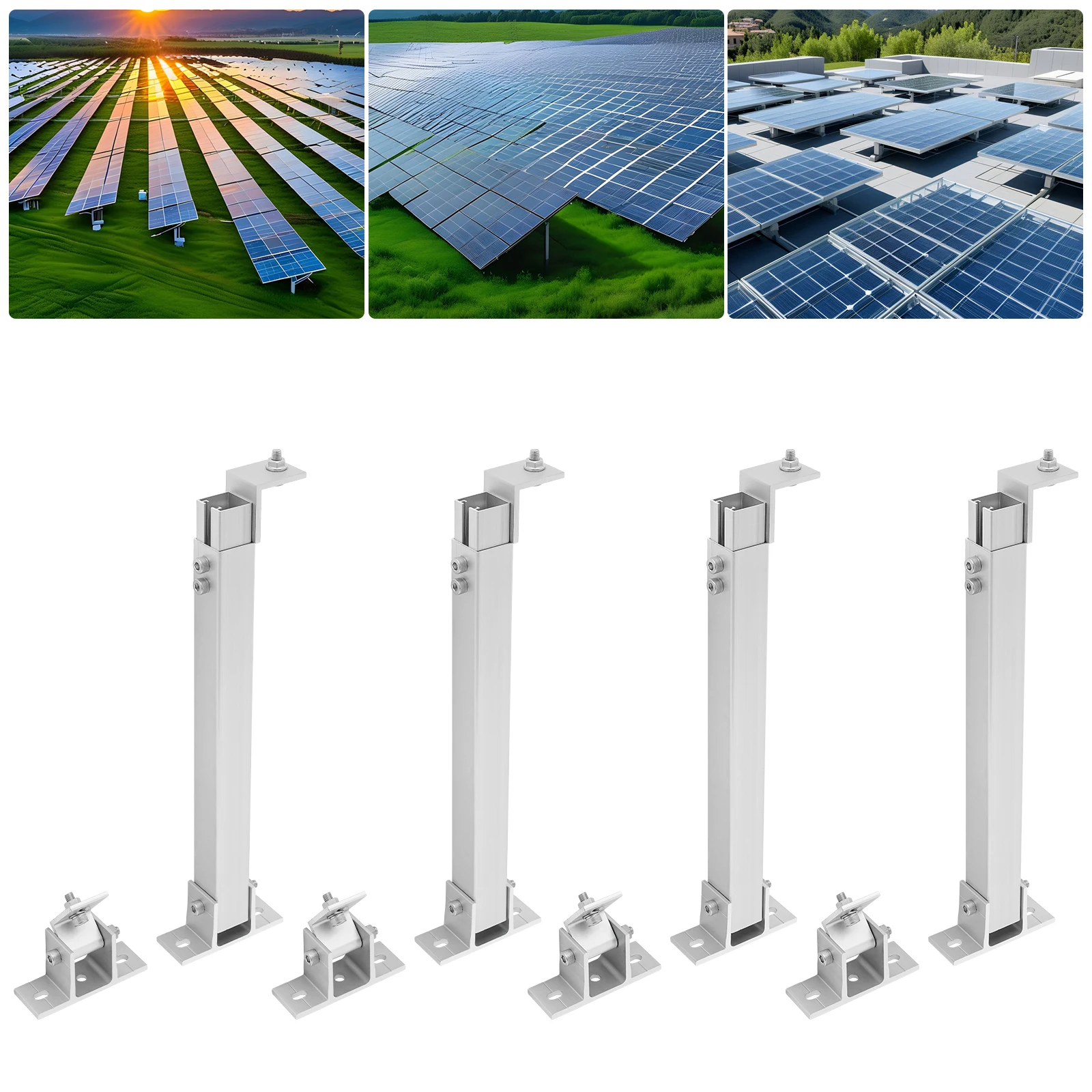 

Solar Panel Mounting Set Stand 15-30° Adjustable Tilt Brackets for Flat Roof Wall Balcony Power Plant Motorhome