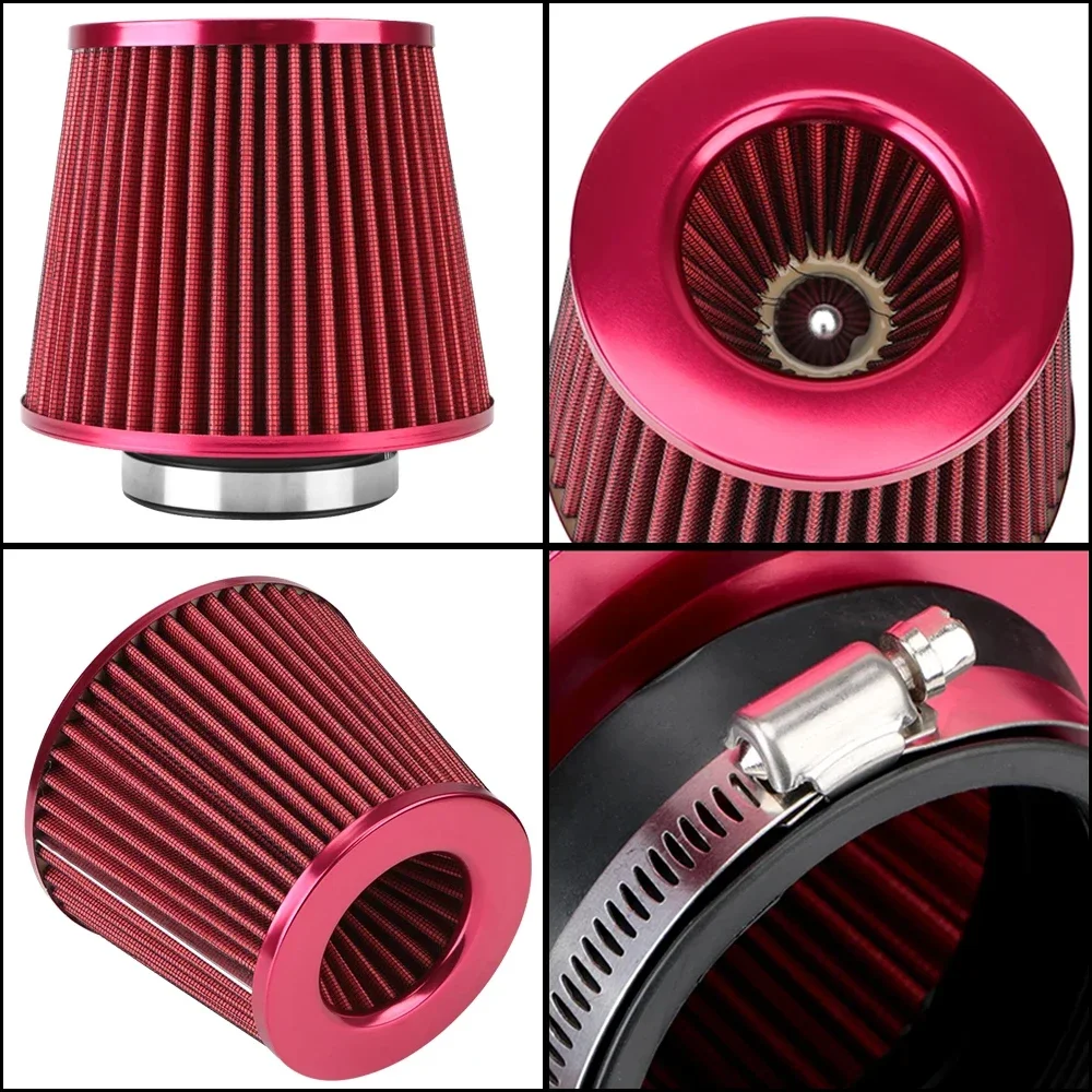 1pc 3 Inch 76MM Induction Kit Car Air Filters Cold Air Intake Filter High Flow Universal Sport Power Mesh Cone Car Accessories