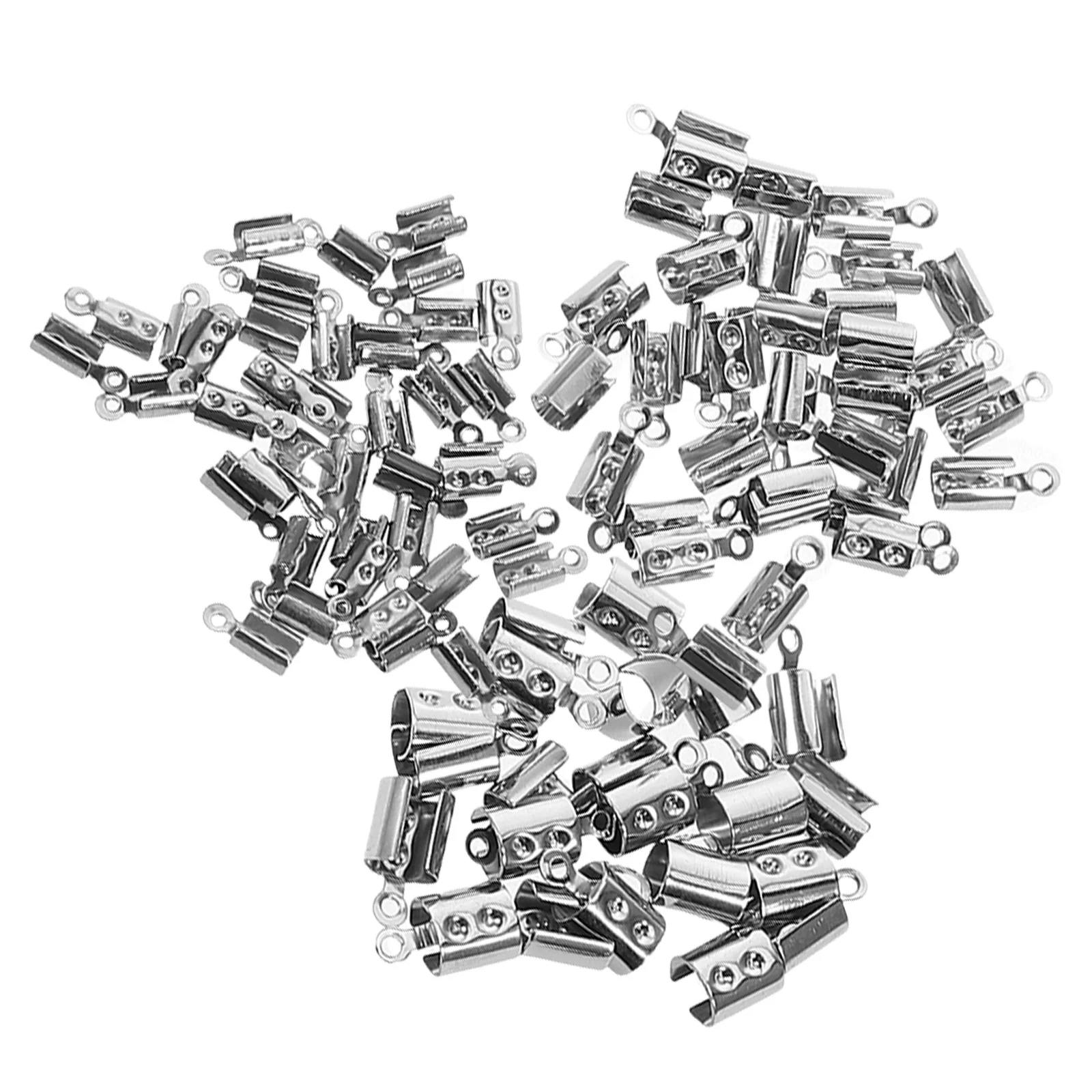 400Pcs DIY Jewelry Making Supplies Clasp Tips Stainless Steel Crimp Cord Caps Connecting Clasps for Necklace Bracelet