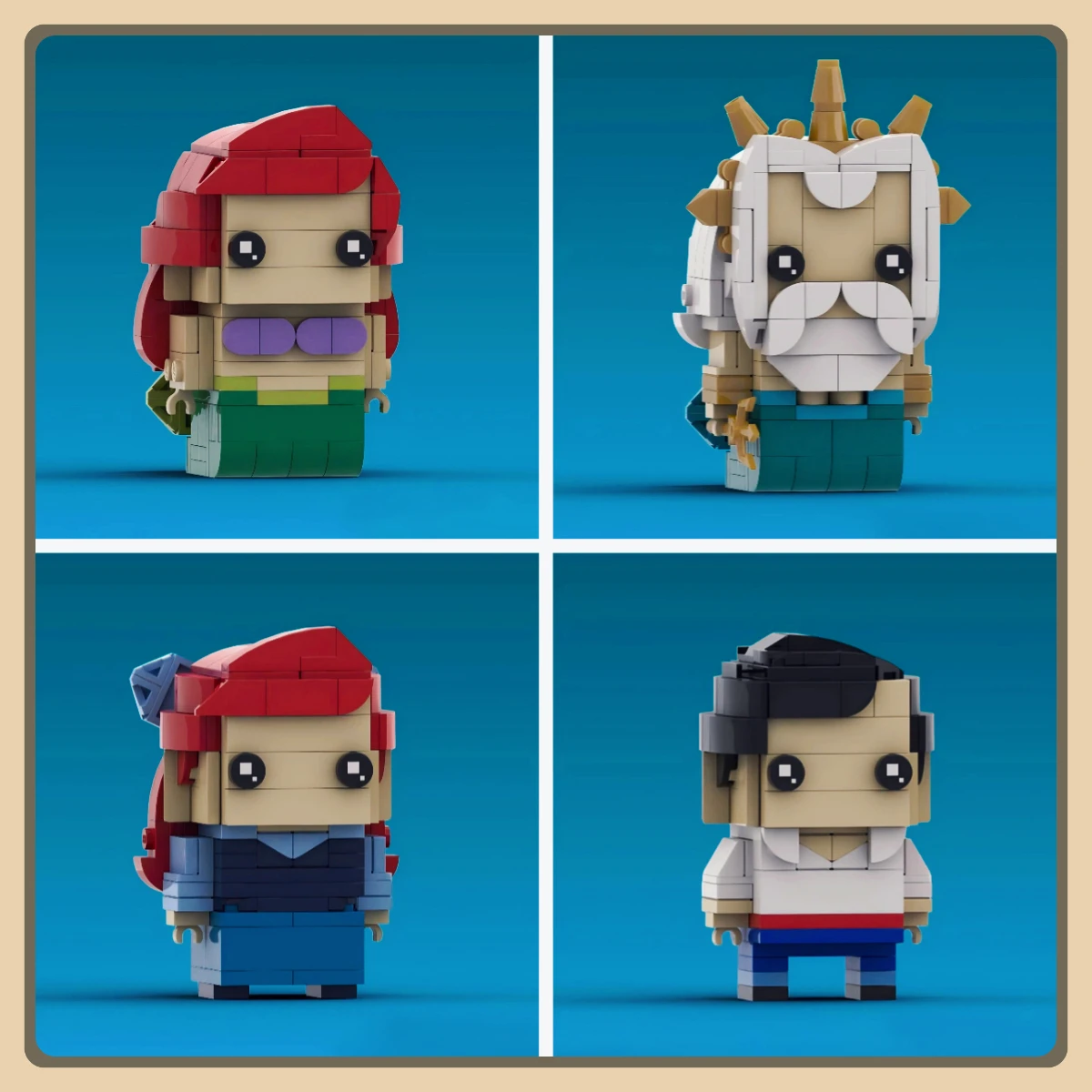 

MOC Anime Cartoon Figure Underwater World Little Mermaid Brickheadz Building Blocks Model Kids Puzzle Toys Adult Birthday Gifts