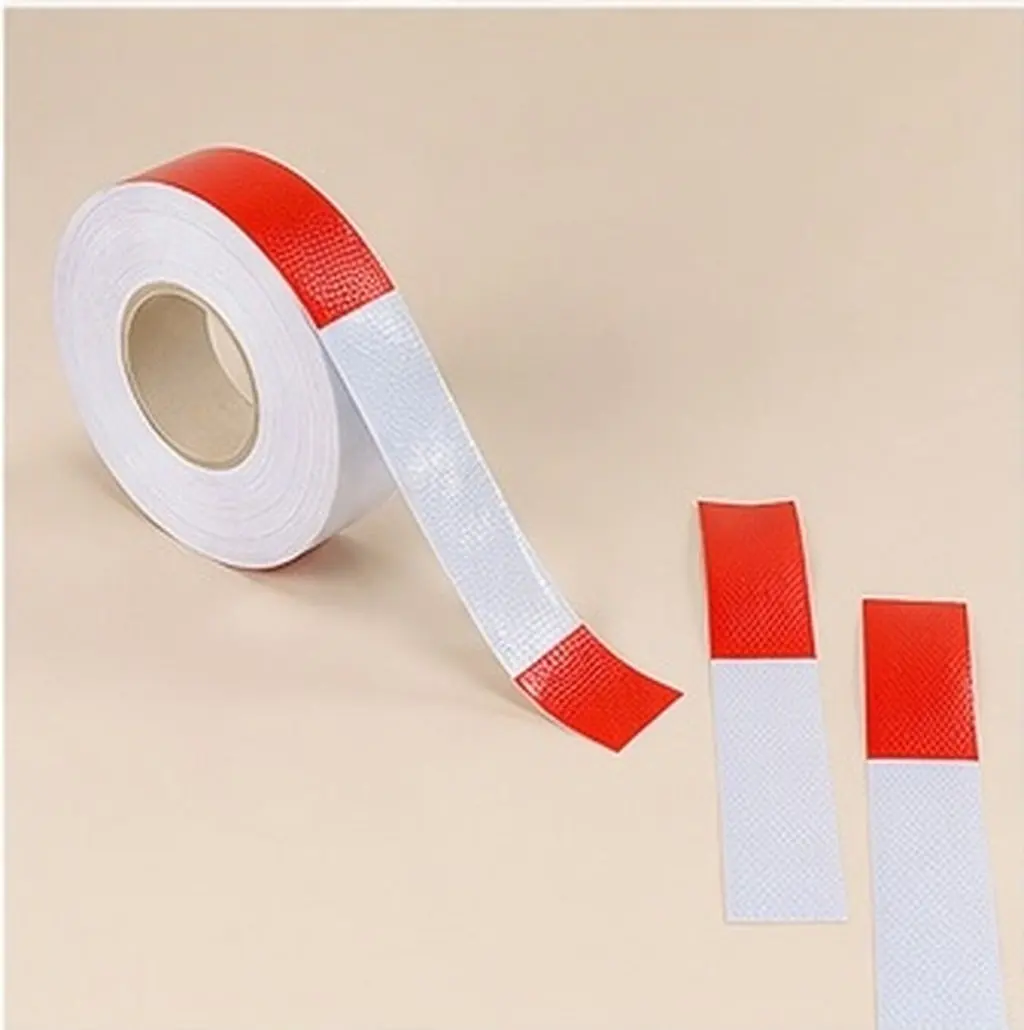 1 Roll Reflective Tape 36mx5cm White Red Honeycomb Polygon Vehicle Safety Sticker Truck Trailer Auto Reflective Warning Tape