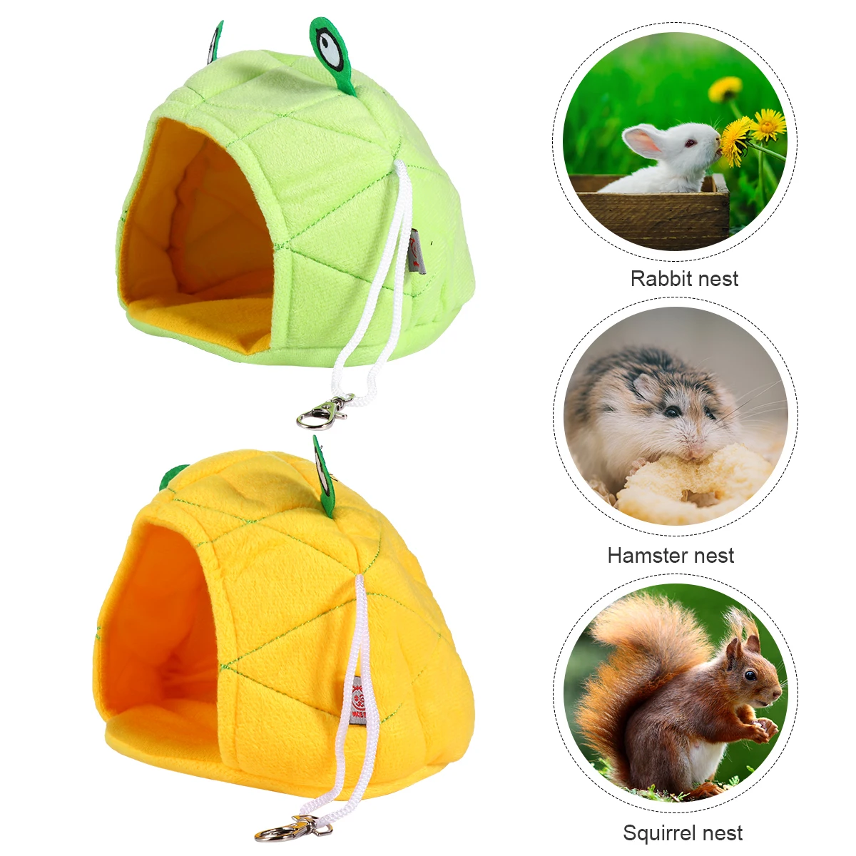 

2 pcs Pet Warm Nest Hammocks House Beds Simple Sleeping Nests for Pets Lint Durable Rabbit Adorable Hangable Cat Houses Cartoon