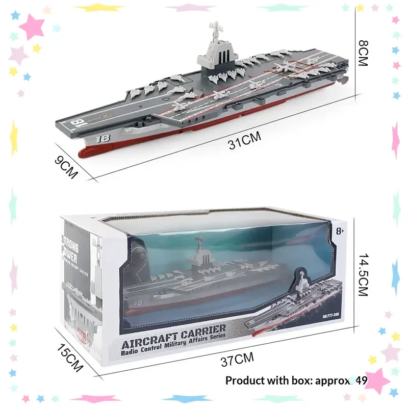 Aircraftcarrier 2.4G 1:1000 Scale High Speed 15KM/H Electric Remote Control Mini Simulation Ship Model Water Toy For Kids