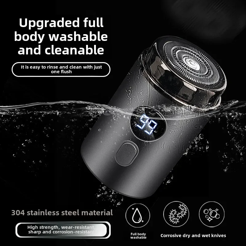 ماكينة حلاقة كهربائية صغيرة للرجال قابلة لإعادة الشحن من النوع c لشحن السيارة، شاشة رقمية LED محمولة، ماكينة حلاقة رطبة وجافة للرجال والنساء، ماكينة حلاقة منزلية