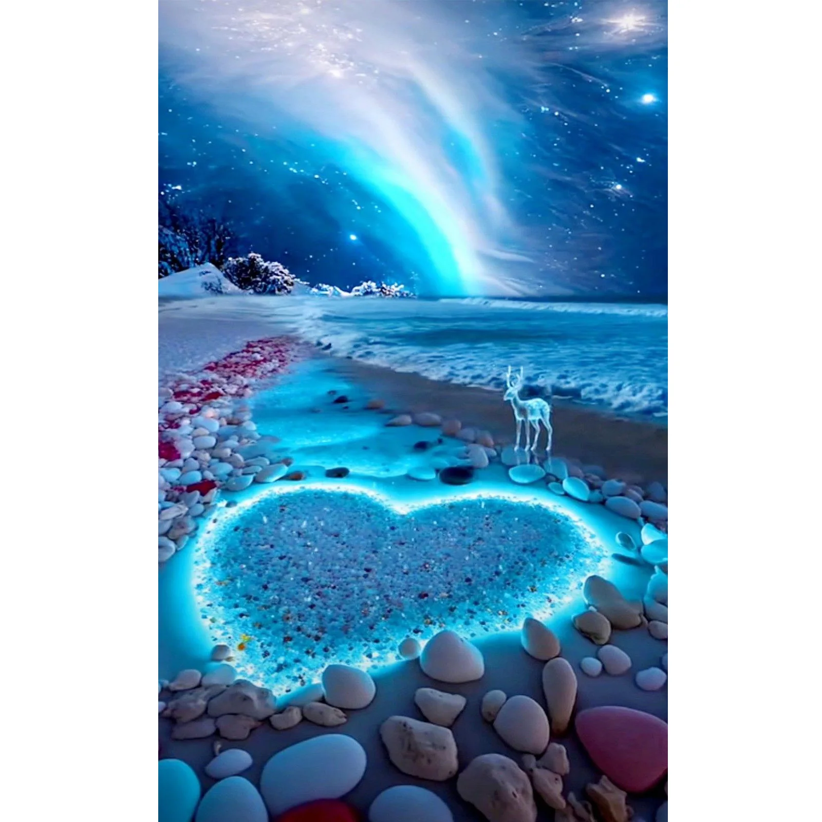 

Набор для алмазной вышивки большого размера, 5D «Полярные сияния», круглый, с полным покрытием, 40x60 см, для декора дома