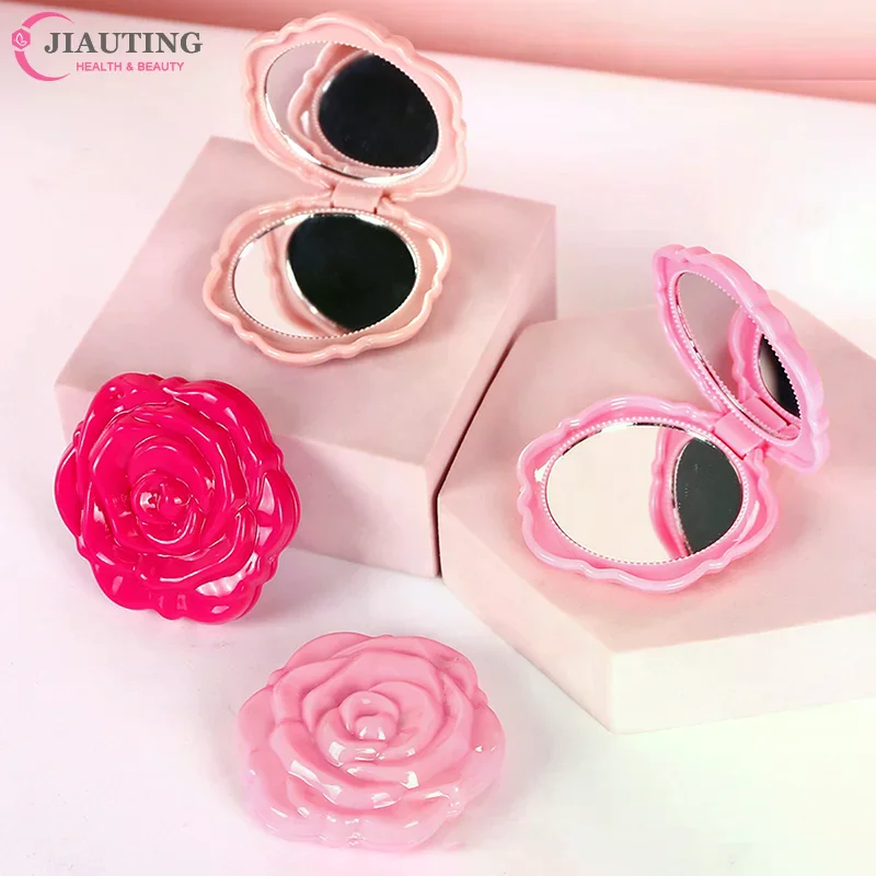 Beauty Rose Makeup - 1 Stück Tragbarer Retro-Rosenblüten Mini-Spiegel Kleiner