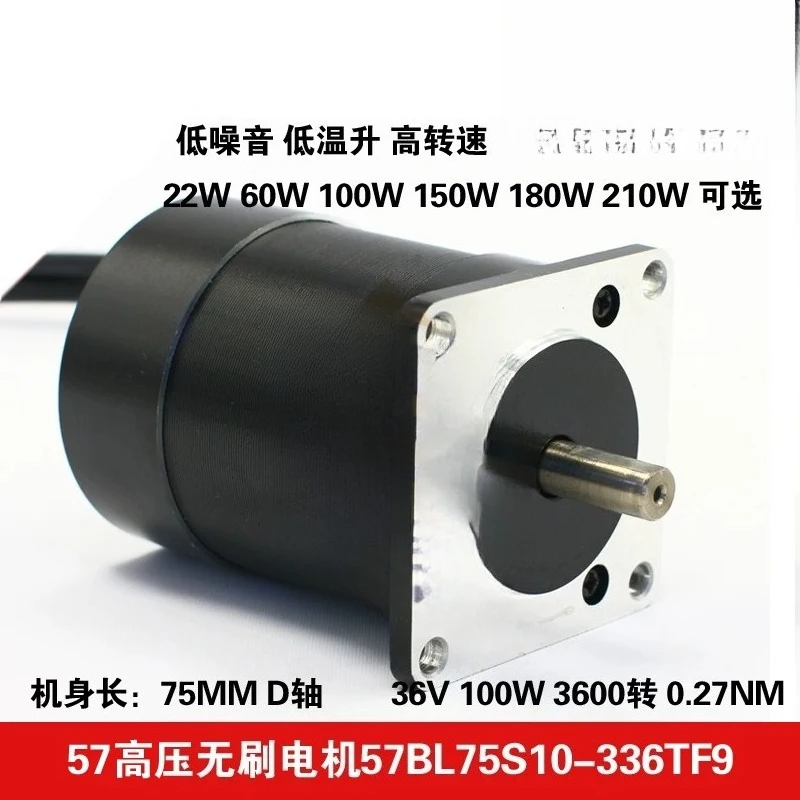 57mm  DC Brushless Motor 100W Body Length 75mm 24V 36V 57BL75S10-230TF9 57BL75S10-336TF9 for Body Length 75mm - E-commerce S