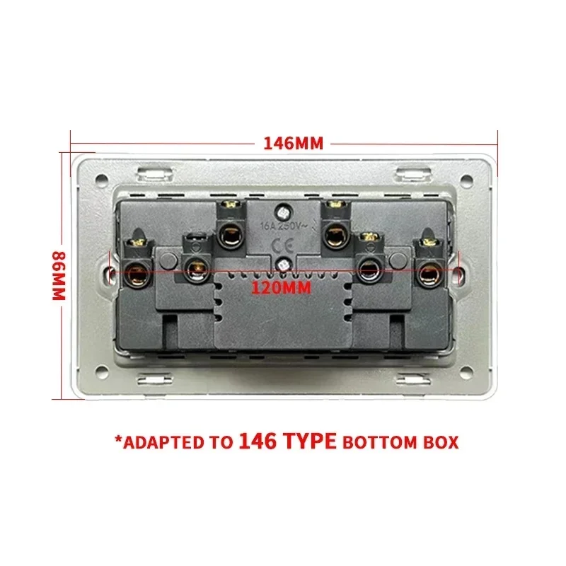 EU/UK/RU Russian Standard Wall Socket With USB Type-c Interfaces Light Switches Glass Panel Off/on Switch TV Telephone Outlets