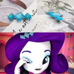 My and Little Pony Hairpin Fashion Exquisite Blue Crystal Tie Clip Cosplay Clothing Accessories Gifts for Women Girls