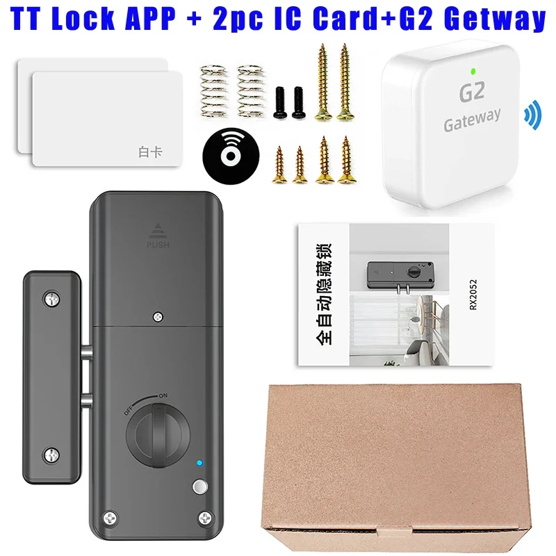 

TT Lock APP Smart Door Lock with G2 Wireless Wifi Gateway and IC Card Unlocking Electronic Lock ﻿Support Bluetooth for Safty