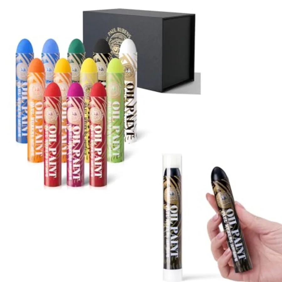 

12 Vibrant Colors Extra Large Oil Pastels Set A 60g Extra Large Black Oil Pastels Set Pack of 2