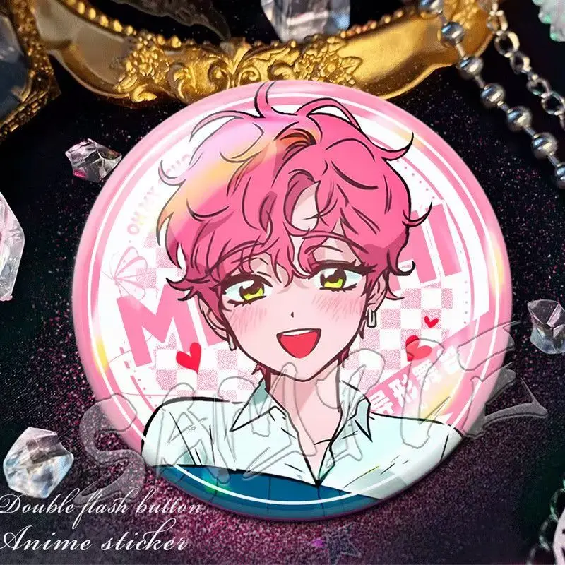 58MM Specjalna Odznaka Anime w Kształcie Okrągłym z Blachy Sua TILL IVAN Broszka Mizi Luka Przypinka Halloween Boże Narodzenie Dekoracja Prezent